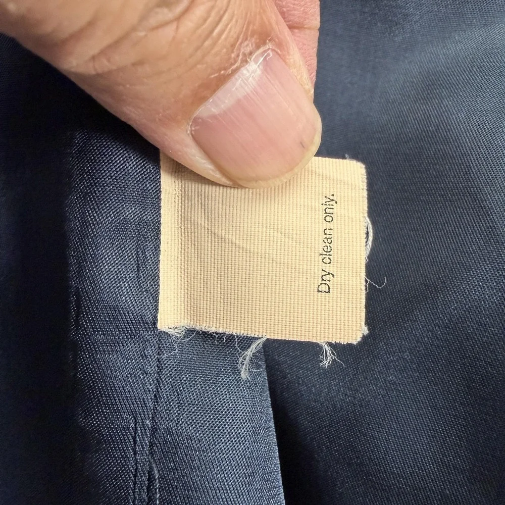 J.CREW Suit Jacket Mens 44R Blue 100% Linen Single Breasted Notch Lapel 2-Button